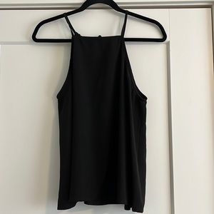 High Neck Black Tank-top